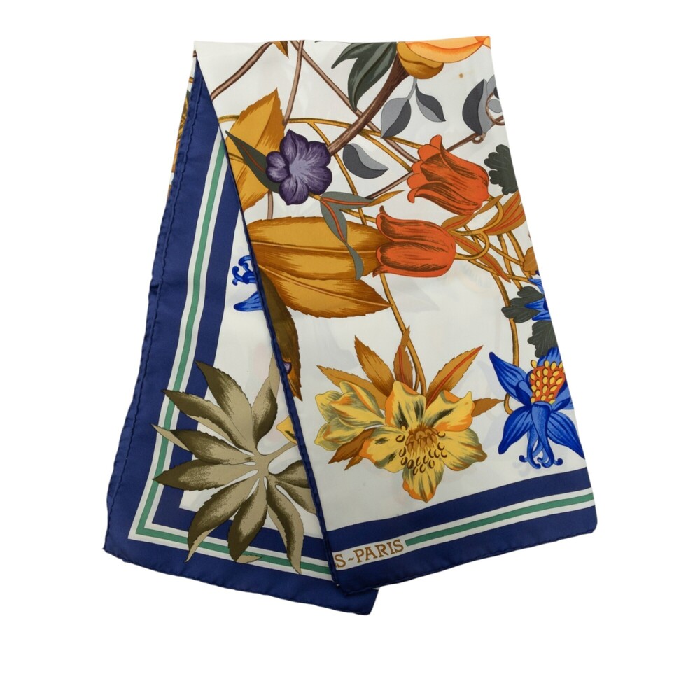 Pre-Loved Hermes Fleurs D Hellade Silk Scarf 90